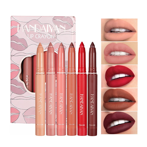 HANDAIYAN Silky Velvet Lip Stick Pen Set  handaiyan 6 Colors Set A  