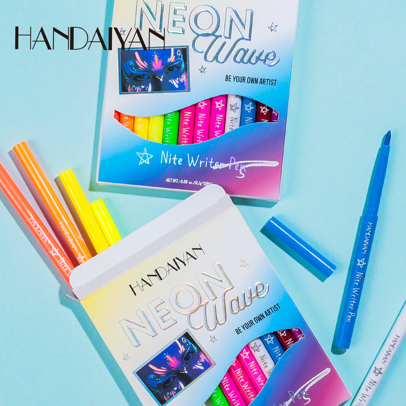 HANDAIYAN UV Fluorescent Festival 12 Colors Eyeliner Set  handaiyan   