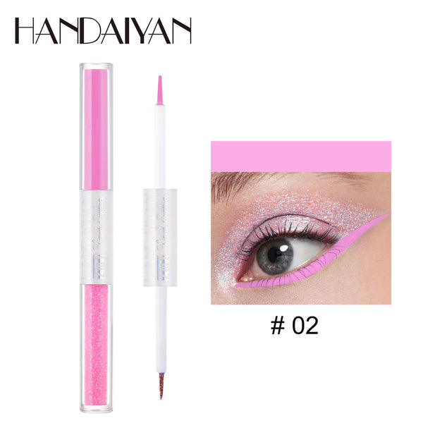 HANDAIYAN Matte Glitter Quick Dry Eye Liner Pen  handaiyan 02#Light Pink  