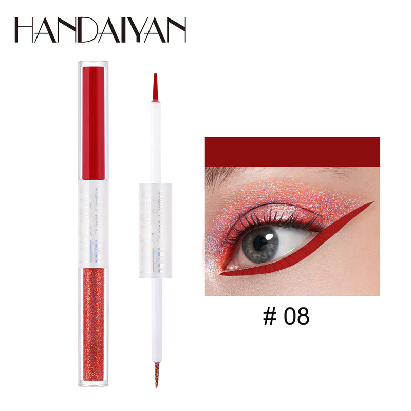 HANDAIYAN Matte Glitter Quick Dry Eye Liner Pen  handaiyan 08#Red  