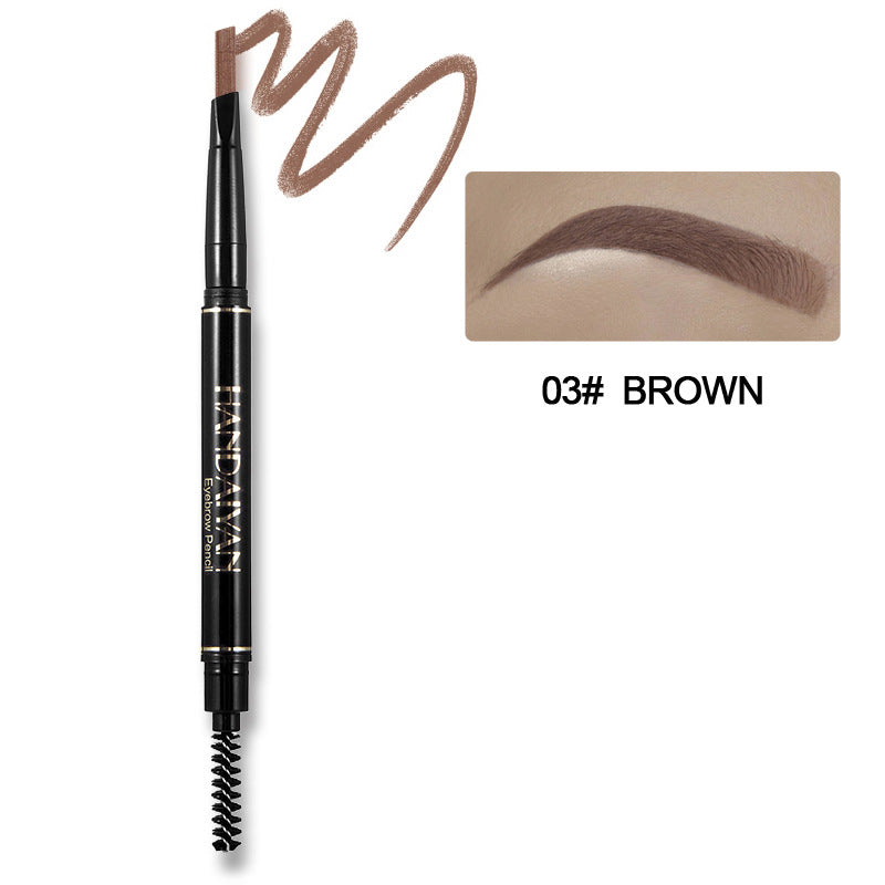 HANDAIYAN Waterproof Two-Headed Eyebrow Pencil with Brush  handaiyan 03#  